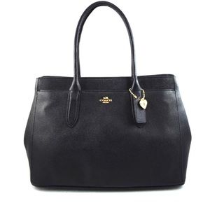 Coach Black Leather Tote Bag